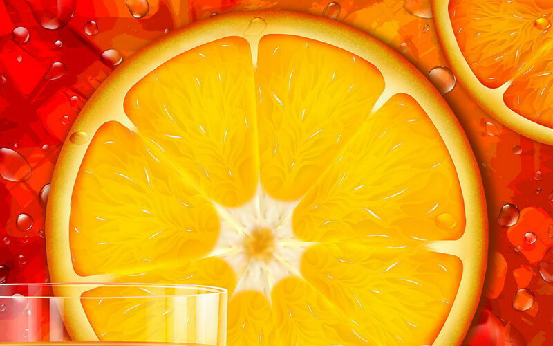 Sliced Orange Fruit — Vibrant, Digital Art, Orange Slice