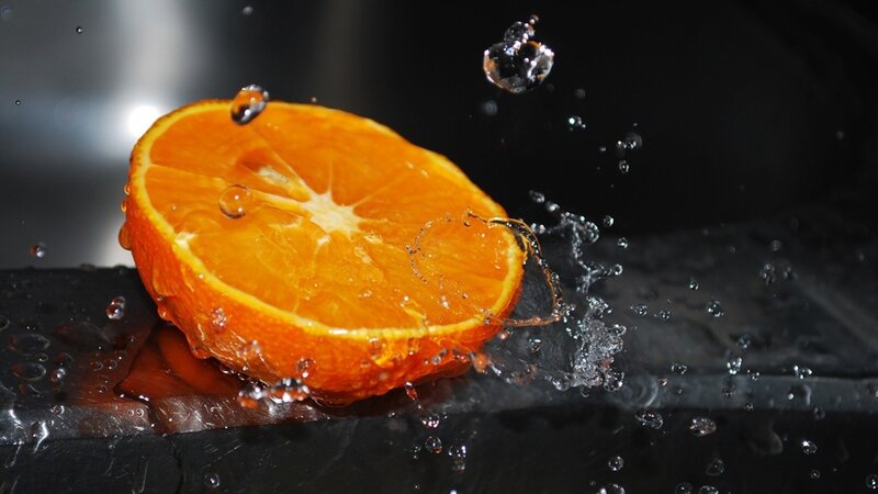 Sliced Orange Fruit — Water