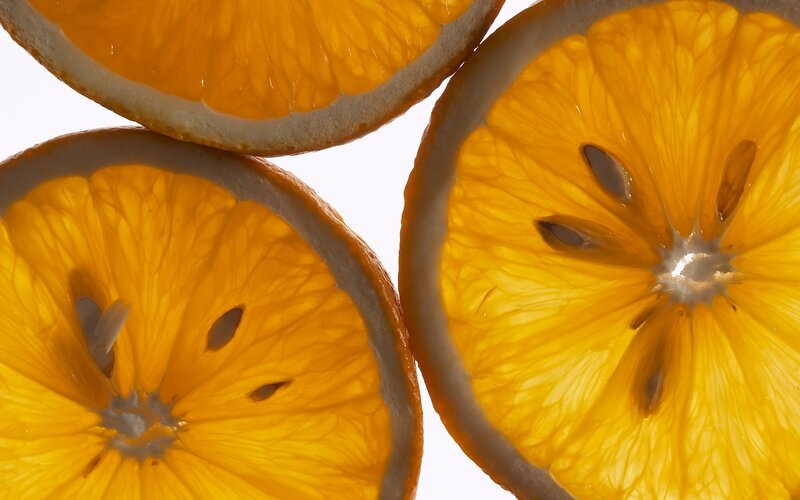 Sliced oranges close-up