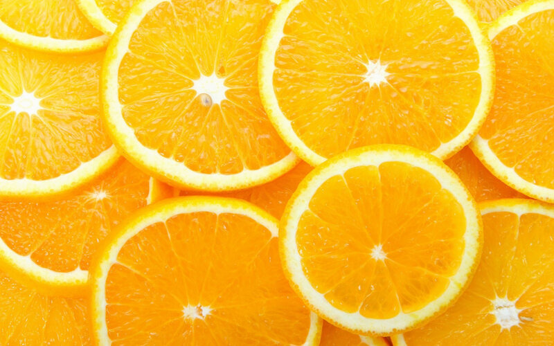 sliced oranges close-up
