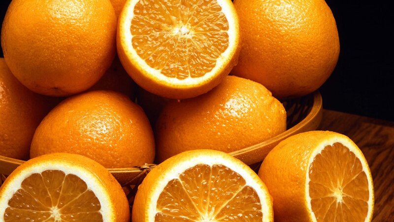 Sliced Oranges in Basket