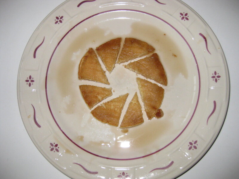 sliced pancake on a plate
