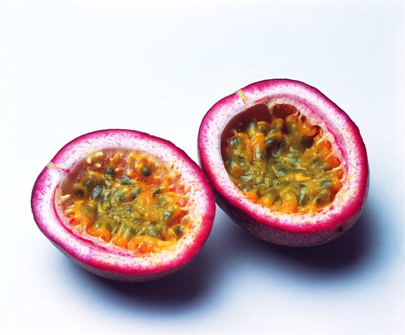 sliced passion fruit
