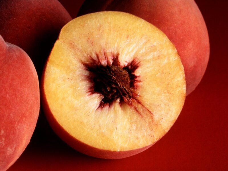 Sliced Peach Fruit — Red