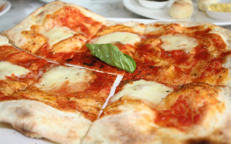 Sliced Pizza with Basil