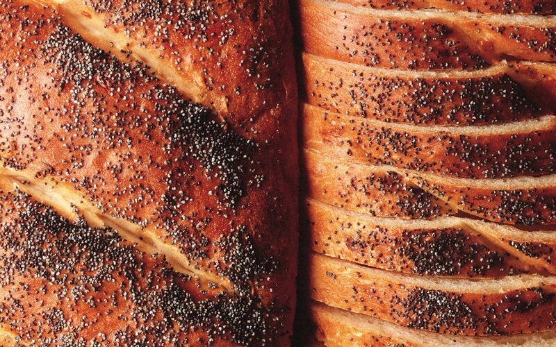 sliced poppy seed bread