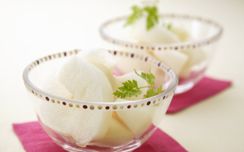 Sliced Radish in Bowls