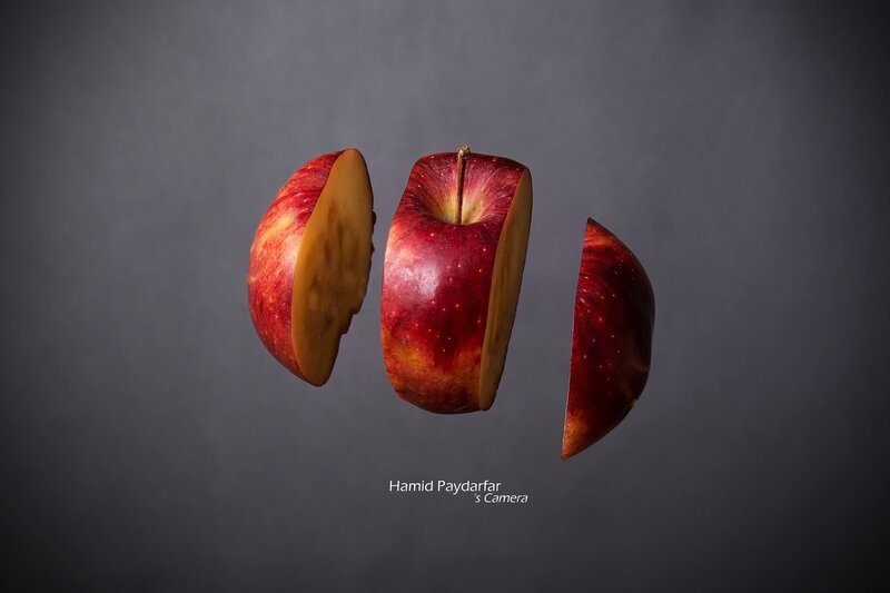 Sliced Red Apple — Dramatic