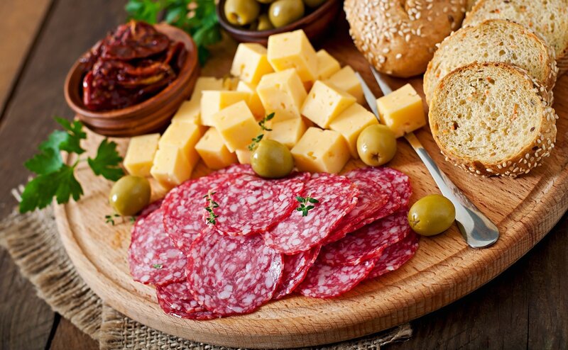 Sliced Salami and Cheese