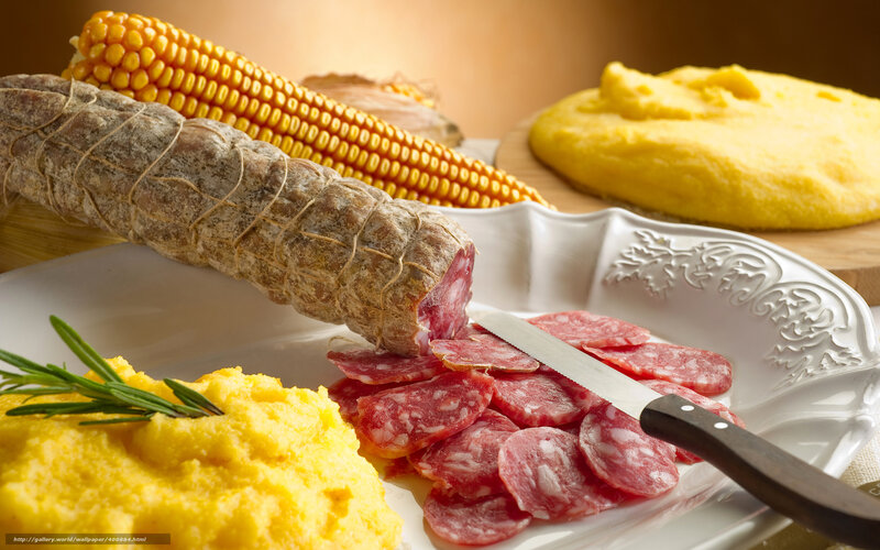 Sliced Salami and Polenta