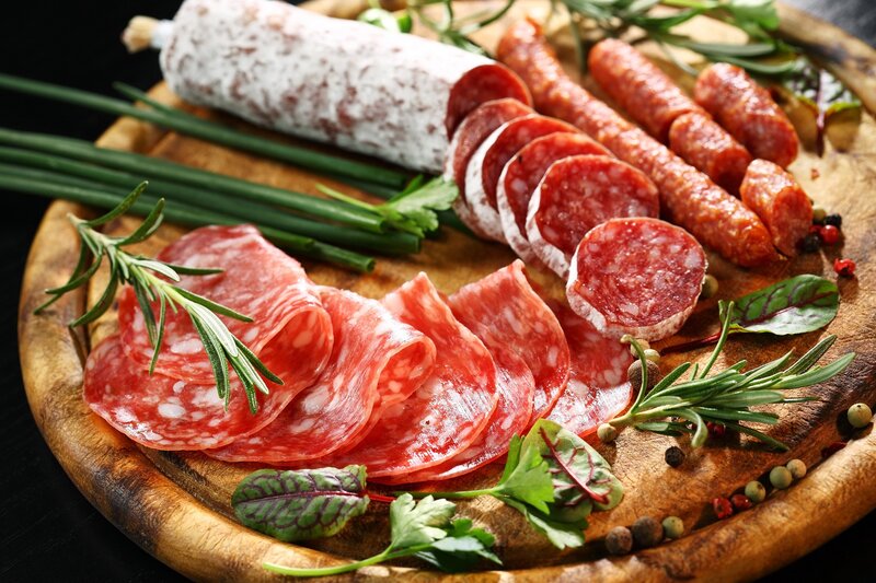 Sliced Salami and Sausages