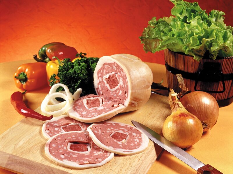 Sliced Salami on Cutting Board