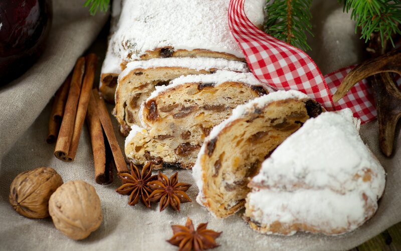 Sliced Stollen Cake — Brown