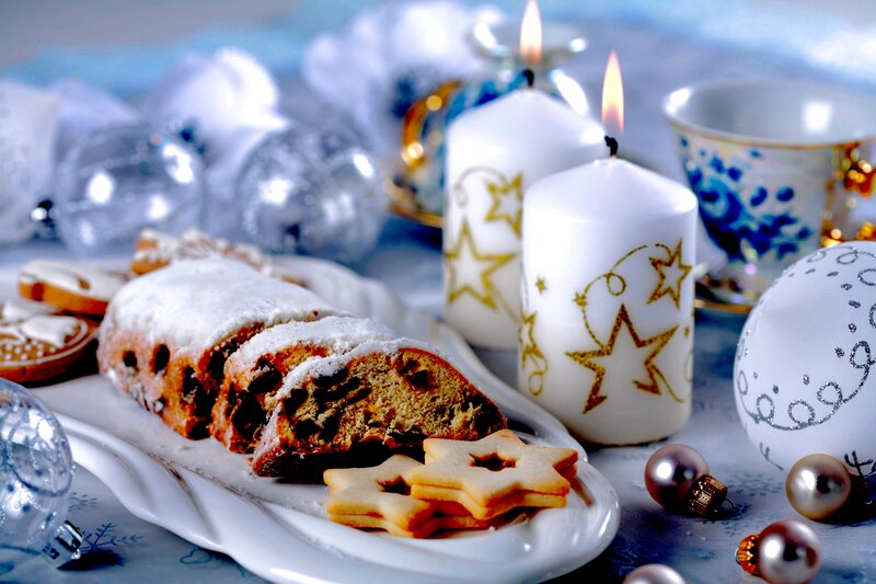 Sliced Stollen Cake — White, Festive, Winter, Photograph