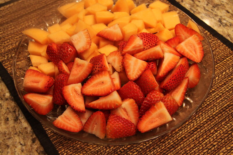 Sliced Strawberries and Melon
