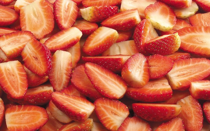 Sliced Strawberries — Red, Fresh, Photograph, Fruit
