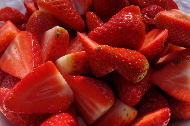 Sliced Strawberries — Red, Fresh