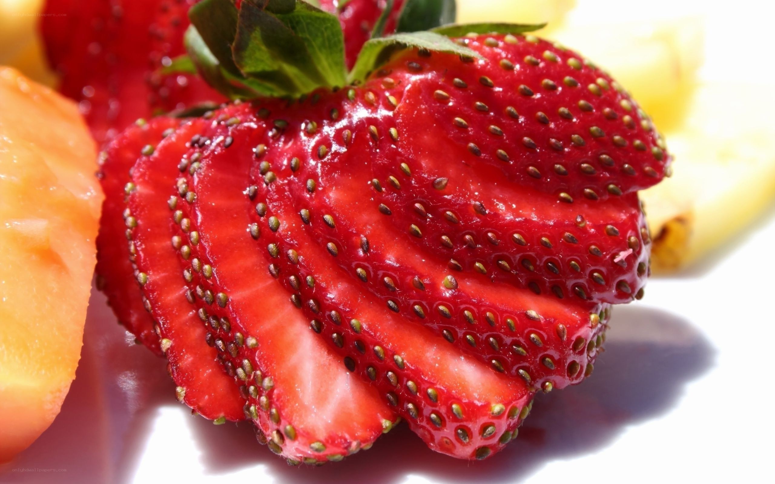 sliced strawberry close-up