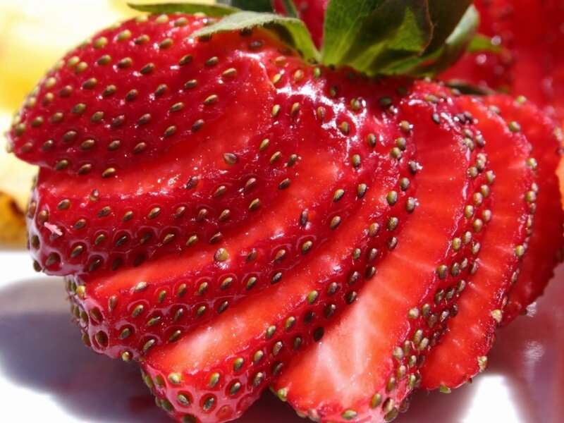 Sliced Strawberry — Red, Fresh, Afternoon