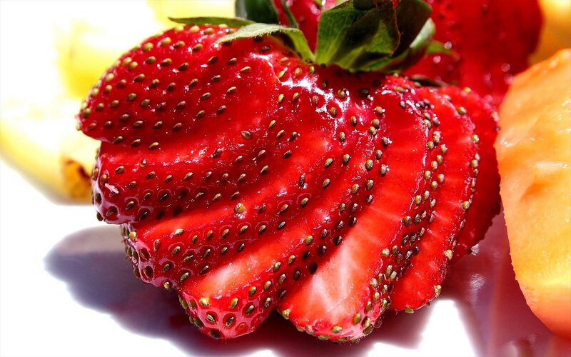 Sliced Strawberry — Red, Fresh, Photograph, Pineapple