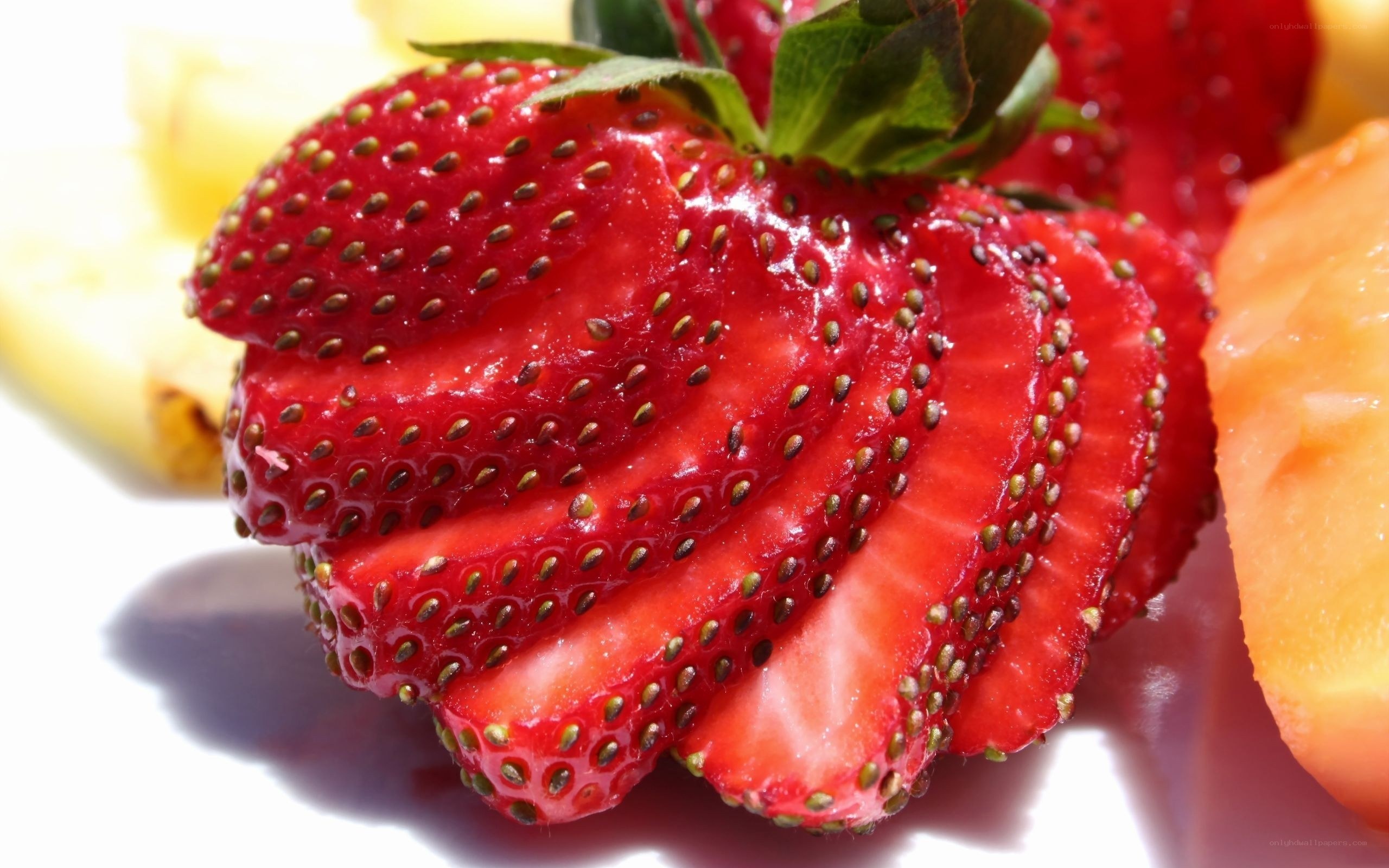 sliced strawberry with fruit