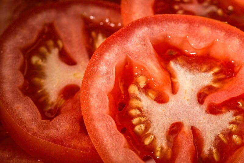 Sliced tomato close-up