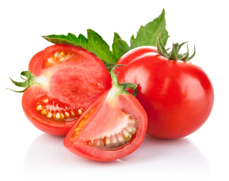 Sliced Tomatoes with Leaves