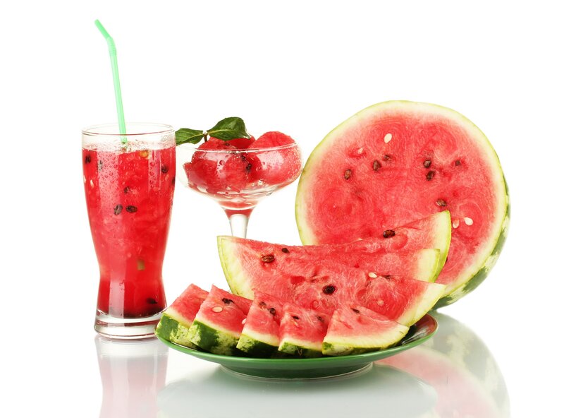 Sliced Watermelon and Juice — Red, Refreshing, Summer