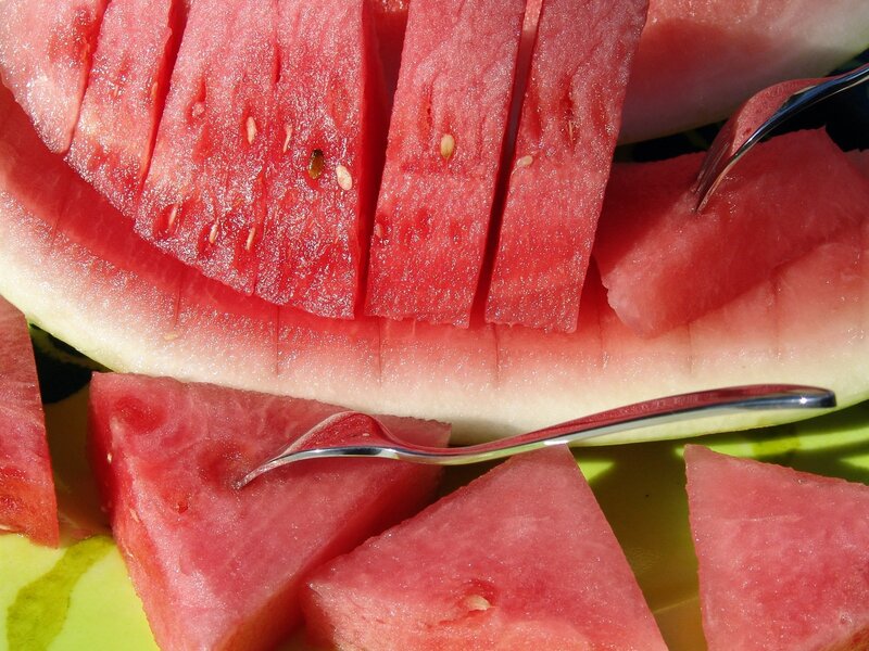 Sliced Watermelon Fruit — Red, Fresh