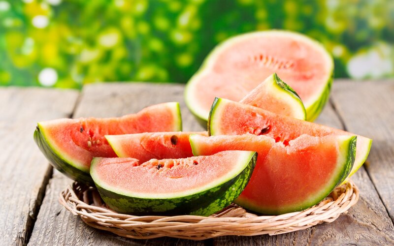 Sliced Watermelon in Basket