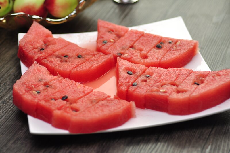 sliced watermelon on a plate