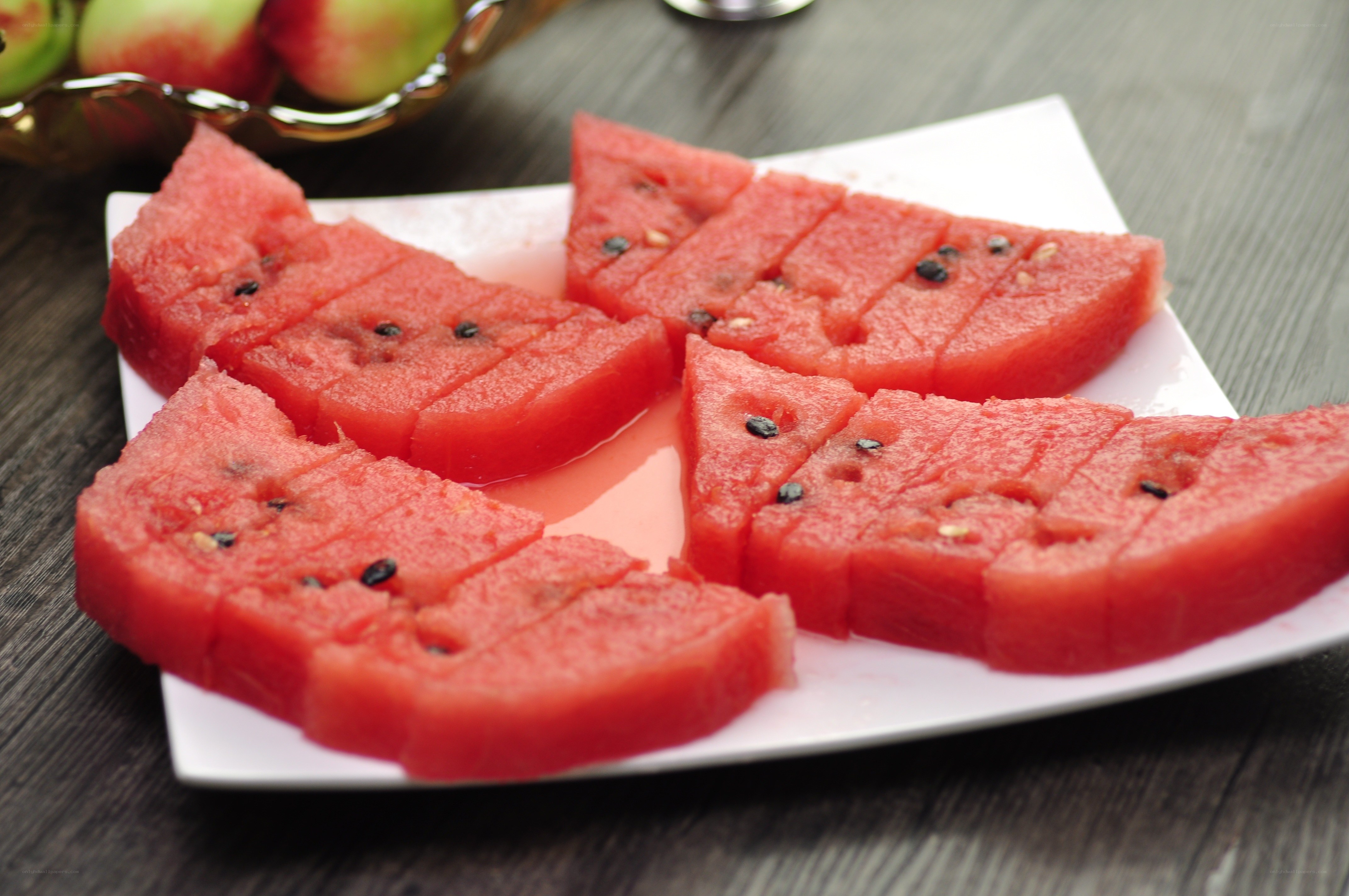 sliced watermelon on a plate