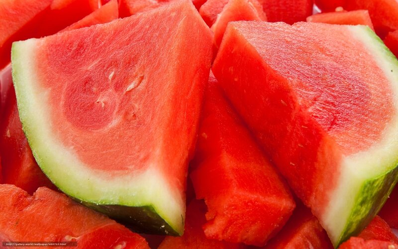 Sliced Watermelon Pieces — Red, Fresh, Photograph, Fruit