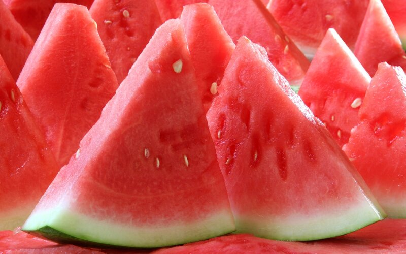 Sliced Watermelon Pieces — Red, Fresh, Photograph