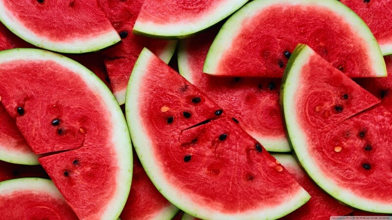 Sliced Watermelon Pieces — Red, Fresh, Summer, Photograph, Seeds, Rind, Fruit