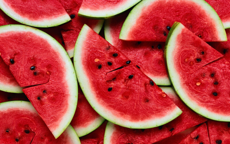 Sliced Watermelon Pieces — Red, Fresh, Summer