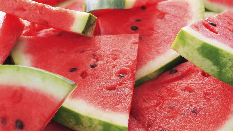 Sliced Watermelon Pieces — Red, Fresh