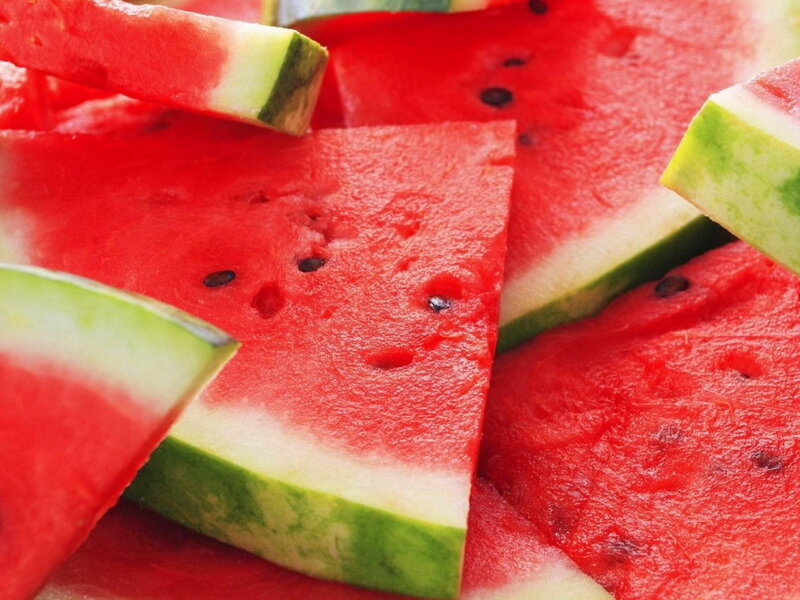Sliced Watermelon Pieces — Red