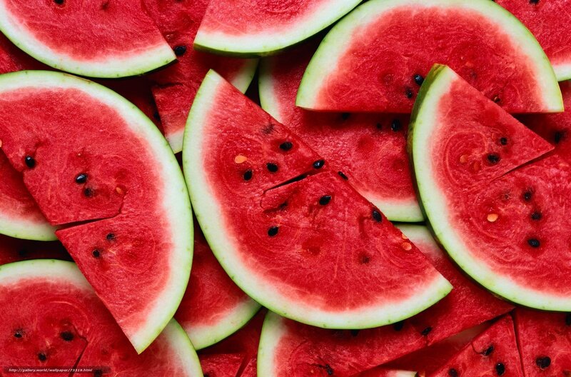 sliced watermelon pieces