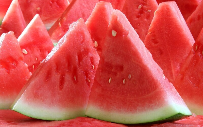 Sliced Watermelon Wedges — Red, Fresh, Summer, Photograph, Seeds, Rind