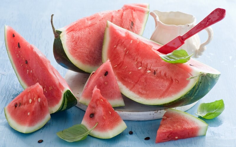 Sliced Watermelon Wedges — Red, Fresh
