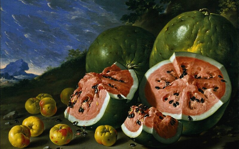 Sliced Watermelons and Apples