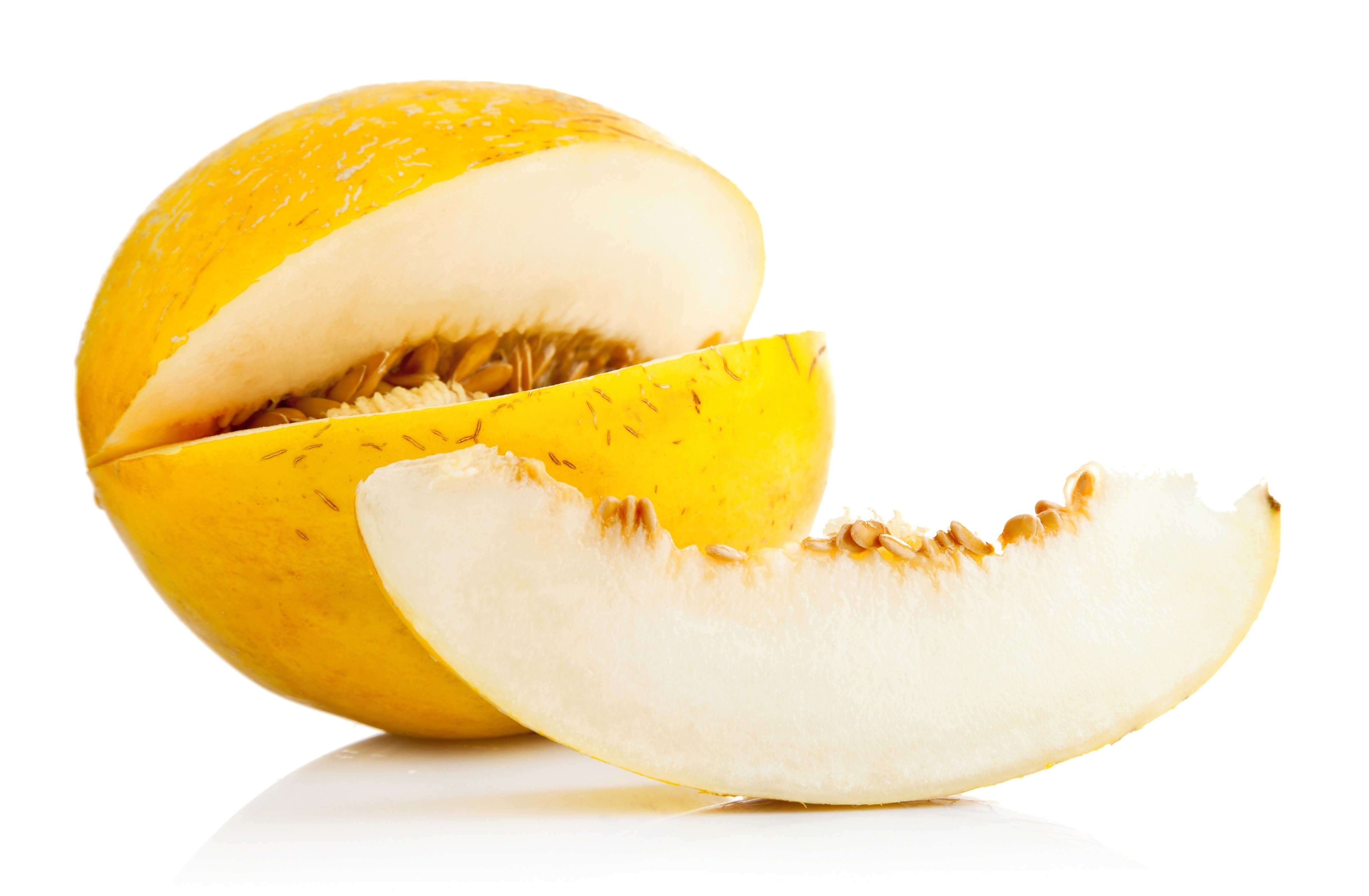 sliced yellow cantaloupe melon