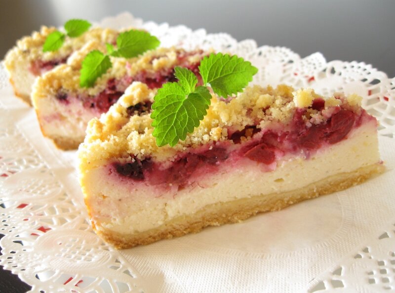 Slices of Berry Cheesecake
