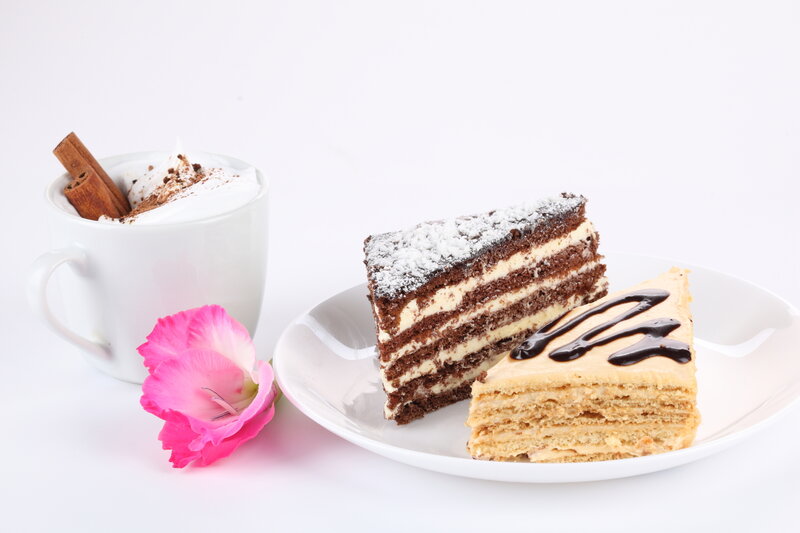 Slices of Cake and Coffee