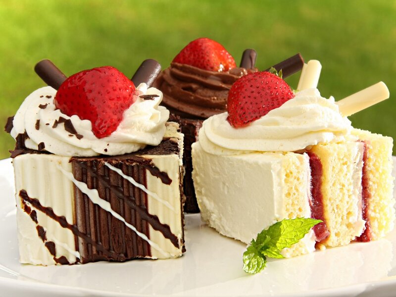 Slices of Cake on Plate
