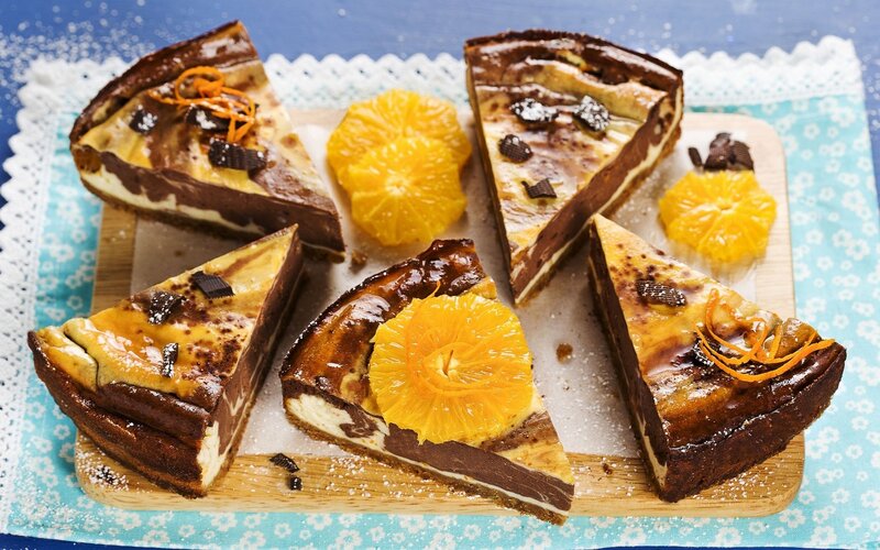 Slices of Chocolate Cheesecake