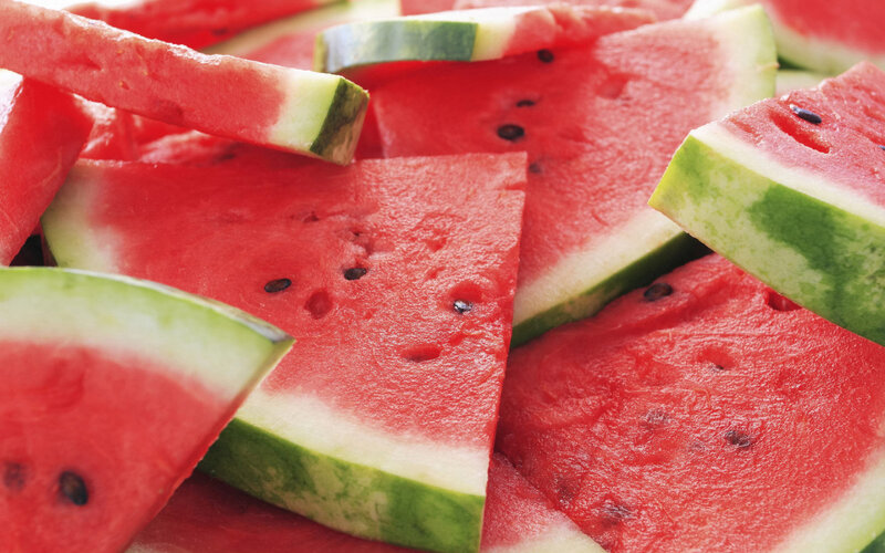 slices of fresh watermelon