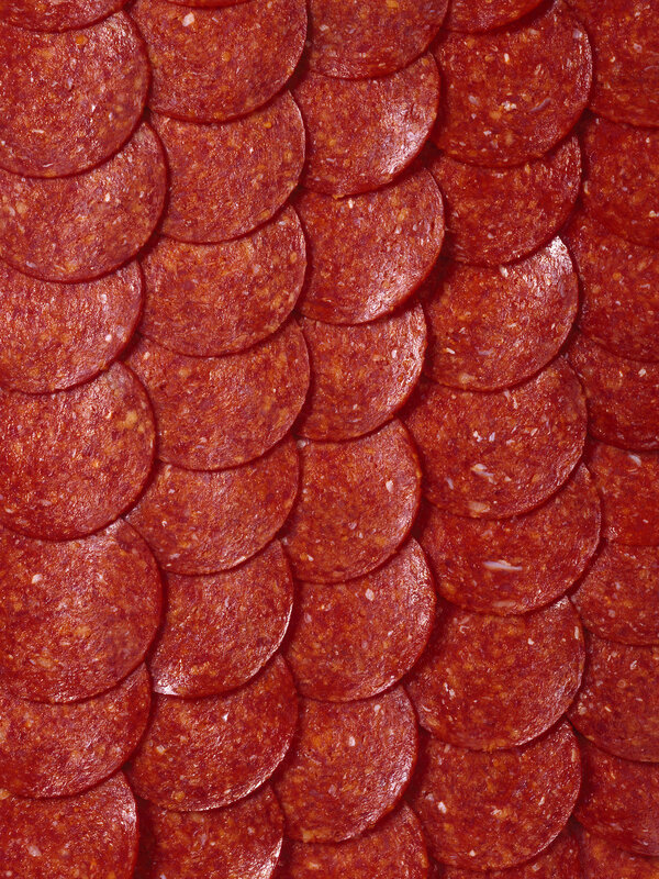 slices of pepperoni sausage