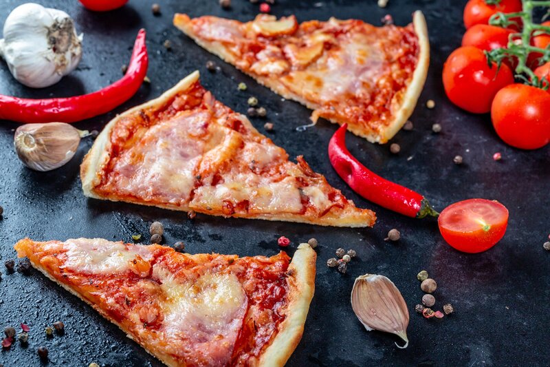 Slices of Pizza on Surface